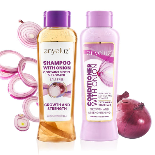Onion Shampoo and Conditioner for Hair Growth with Biotin, Salt and Paraben Free Hair Care Duo with Keratin and Botanical Extracts for Stronger Softer Hair