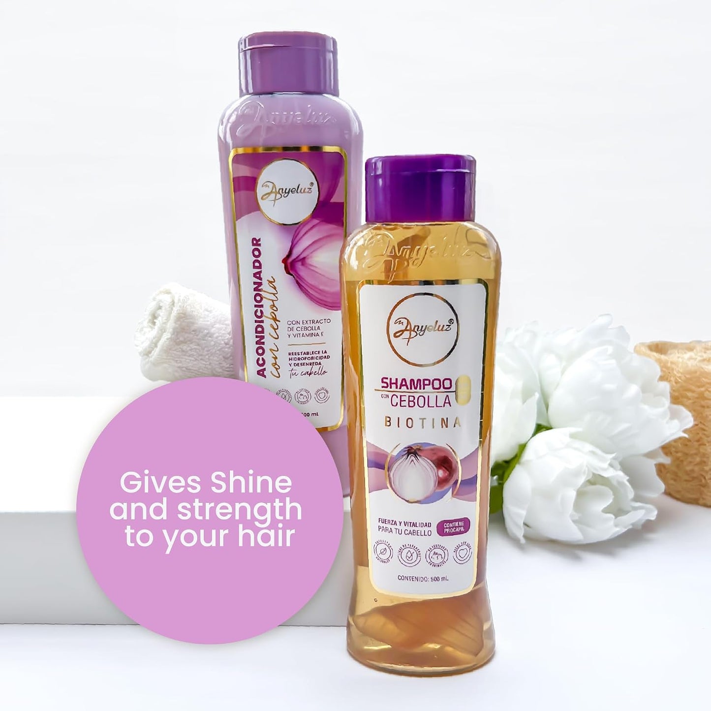 Onion Shampoo and Conditioner for Hair Growth with Biotin, Salt and Paraben Free Hair Care Duo with Keratin and Botanical Extracts for Stronger Softer Hair