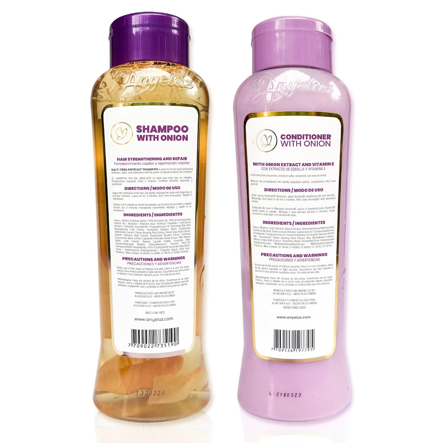 Onion Shampoo and Conditioner for Hair Growth with Biotin, Salt and Paraben Free Hair Care Duo with Keratin and Botanical Extracts for Stronger Softer Hair